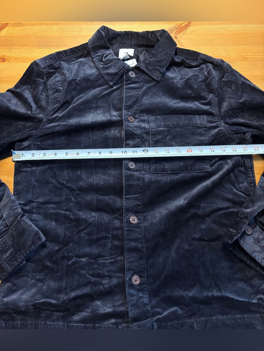 H&M Men’s Black Corduroy Overshirt Jacket Size M NWT Button-Up Long Sleeve